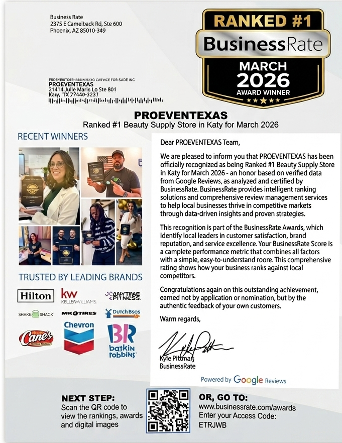 Proeventexas — Ranked #1 Beauty Supply Store en Katy, Marzo 2026