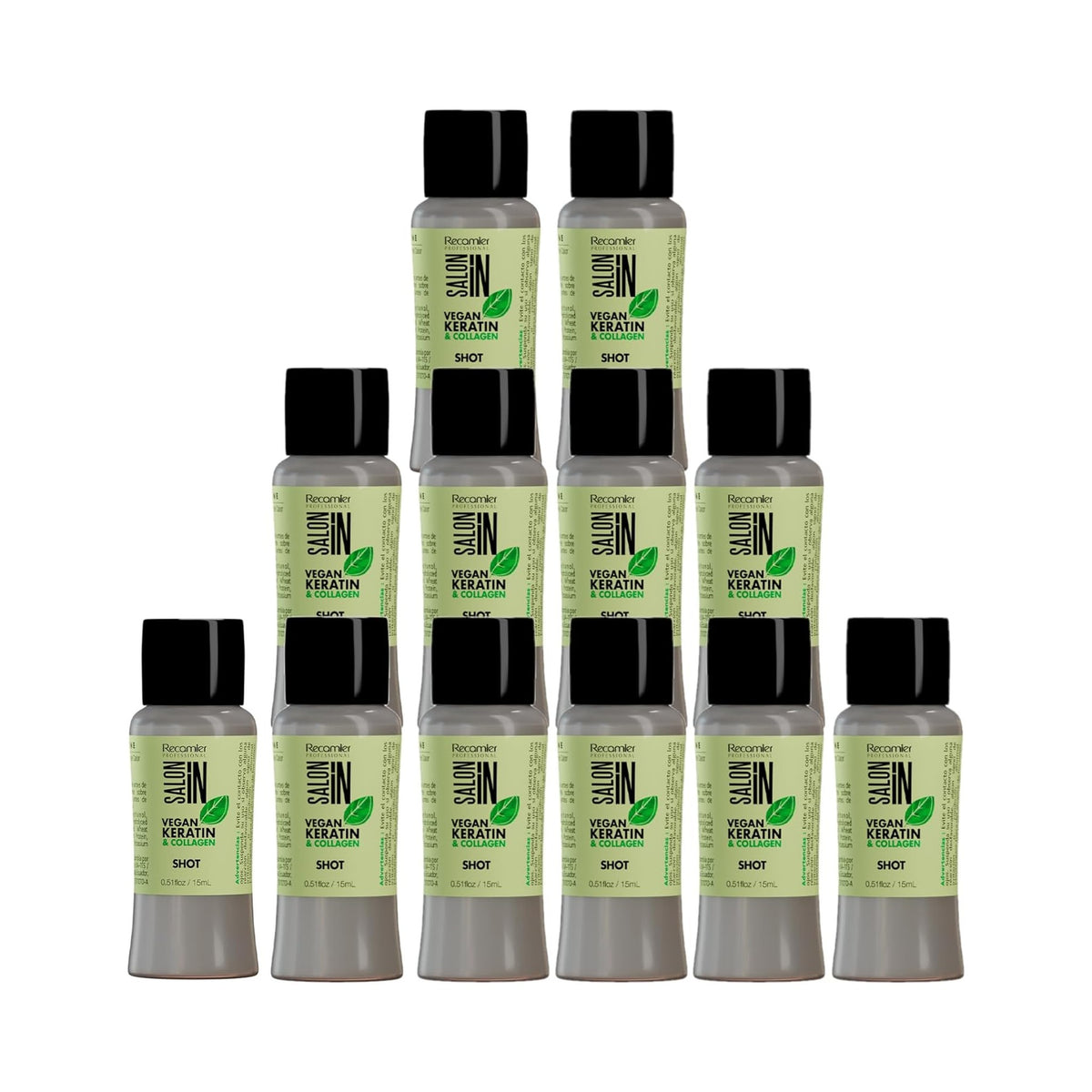 Salon In Vegan Keratin & Collagen Nano Shots 12 x 0.51 fl oz